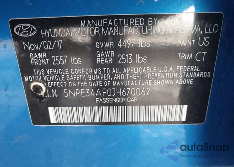 2018 Hyundai Sonata Sport z USA, uszkodzony, nr VIN 5NPE34AF0JH670062